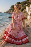 Sunset Bloom Wrap Dress
