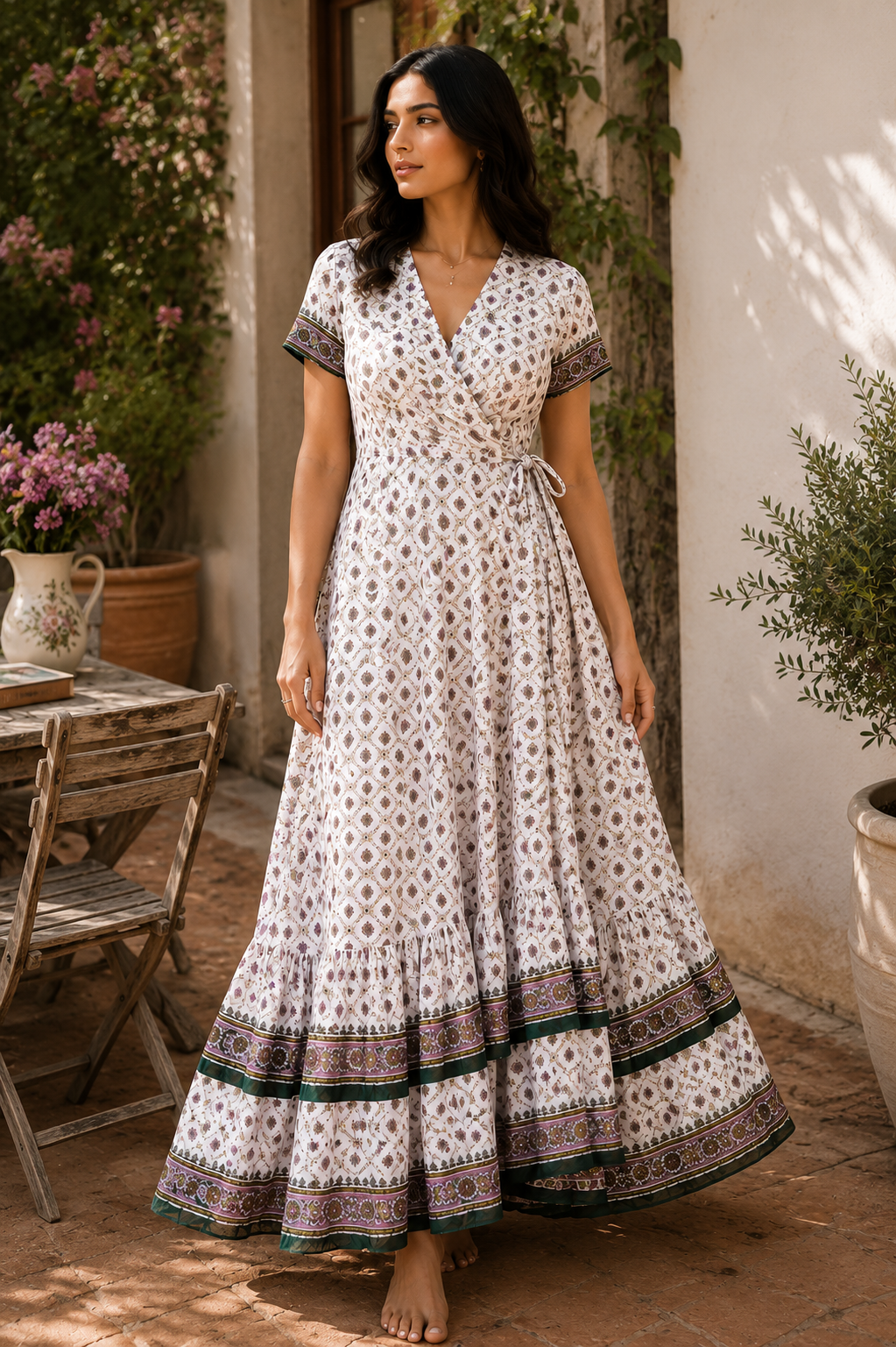 Olive Grove Wrap Dress