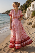 Sunset Bloom Wrap Dress