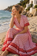 Sunset Bloom Wrap Dress