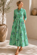 Emerald Palm Shirt Dress