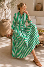 Emerald Palm Shirt Dress