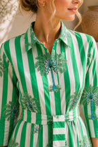 Emerald Palm Shirt Dress